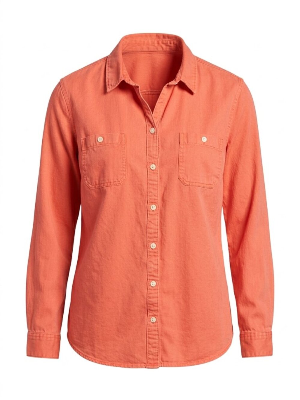 Old Navy Salmon Coral Orange Cotton Button Down Shirt XL Shacket Style
